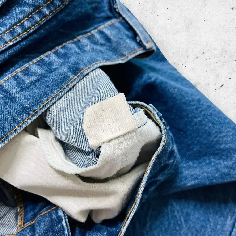 Vtg 80s 90s Levi's 517 Orange Tab Crop Jeans, Made in USA, Dark, Crisp, 34 x 25